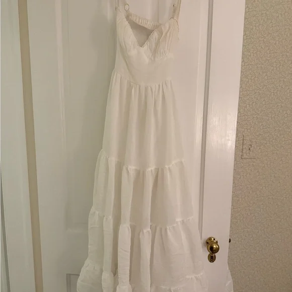 knee length dresses for ladies Oscar Midi Dress White